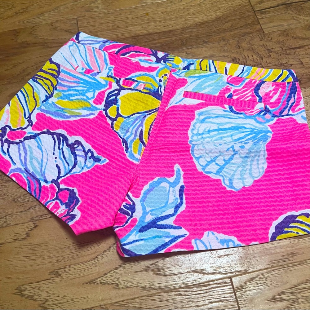 Lilly Pulitzer swept by the tides waffle weave shorts‎ sz 2 bright pink